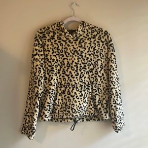 Hyfve Juniors M/Womens S Leopard Print Fuzzy Hoodie